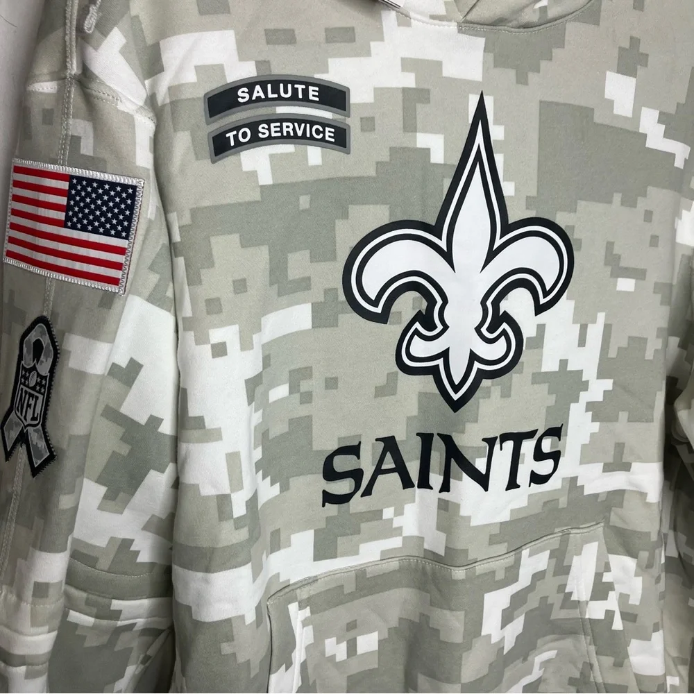 Nike NFL team apparel Saints salute to service camouflage hoodie mens size small
